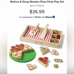Melissa & Doug Wooden Pizza Play Set - brand new